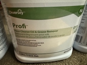 lot 100 image: Three One Gallon Containers of Diversey Profi Floor CleanerOil & Grease Remover