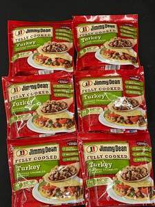 lot 32 image: Jimmy Dean Fully Cooked Turkey Sausage Crumbles Lot of 6