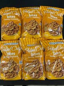 lot 93 image: Lot of 6 Snack Factory Pretzel Crisps Bites - Honey Mustard