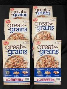 lot 197 image: Lot of 6 Post Great Grains Cereal - Blueberry Nut Crunch