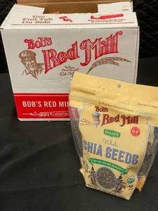 lot 277 image: Bobs Red Mill Organic Whole Chia Seeds - 5 Bags of 12 oz Each