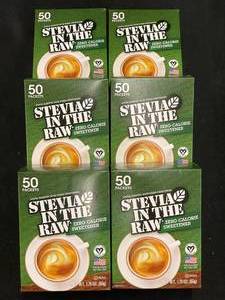 lot 452 image: Stevia In The Raw Zero Calorie Sweetener 50 Packets - Lot of 6