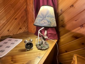 lot 162 image: Deer lamp and bed side alarm