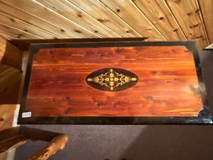 lot 604 image: Beautiful hardwood chest. Sturdy
