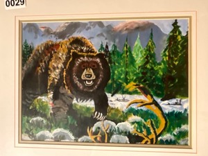 lot 29 image: Brown bear wall art