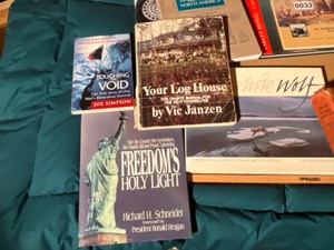 lot 32 image: variety of books- trapping, wilderness, etc