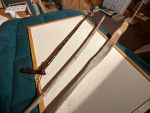 lot 46 image: vintage walking sticks(2) & cane