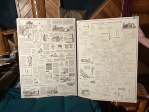 lot 70 image: vintage canoe country wall art