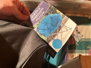 lot 77 image: new in box blue club folding chair wtravel bag