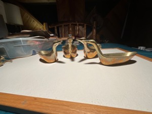 lot 83 image: brass ducks -(4) stackable