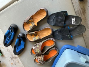 lot 382 image: gently useds sandals and wet shoes