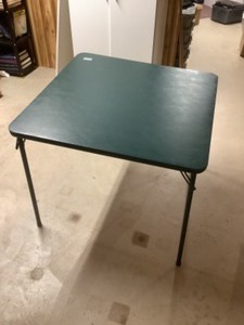 lot 295 image: Green vinyl folding table
