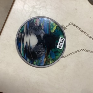 lot 354 image: 9 dia stained glass loon