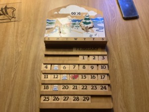 lot 96 image: Wooden Decorative Calendar