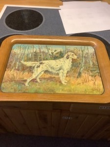 lot 131 image: Metal Trays Dog Printed