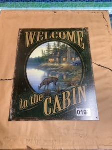 lot 192 image: welcome to the cabin sign
