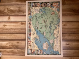 lot 199 image: Vintage Arrowhead of MN map