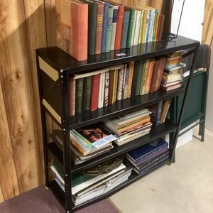 lot 269 image: Metal Bookshelf and contents