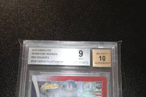 2019 Absolute Red Squares Signature Rookies Darius Slayton Autograph #108 Rookie Card BGS 9