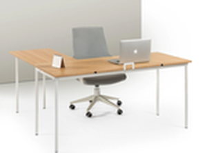 lot 13 image: ZINUS Dominic 59 Inch White Metal Corner Desk 05232420