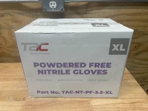 lot 75 image: TAC Case of- Powder Free Blue Nitrile Gloves Size XL (1000 gloves)  Active