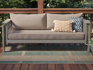 lot 6 image: Allen  Roth 2-person Light Brown Steel Outdoor Glider