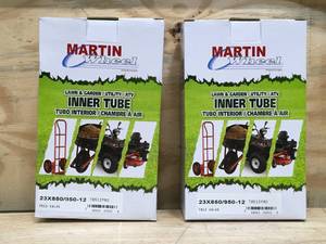 lot 36 image: Lot of 2 - Martin Wheel Inner Tube for Lawn Mower 23X850950-12 TR13