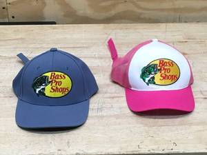 lot 48 image: Lot of 2 - Bass Pro Shops Baseball Caps (Both have busted back straps)