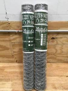 lot 110 image: Lot of 2 - Poultry Netting 24x25 Galvanized