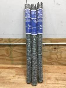 lot 113 image: Lot of 3 - Poultry Netting 36x25 Galvanized
