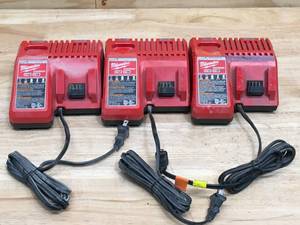 lot 114 image: Lot of 3 - Used Milwaukee M12 and M18 12-Volt18-Volt Lithium-Ion Multi-Voltage Battery Charger (Untested) Model # 48-59-1812