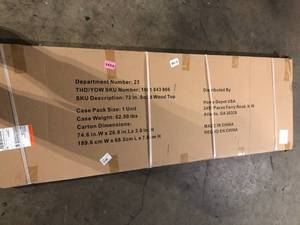 lot 4 image: Husky 72 in. Solid Wood Work Surface for Ready-to-Assemble 6-ft. adjustable height workbench Customer Returns See Pictures