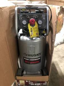 lot 7 image: Husky Husky 20 Gal. 165 PSI Vertical Electric Quiet Air Compressor Customer Returns See Pictures