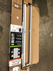 lot 8 image: Lot of 2 Andersen 36 in. x 80 in. LuminAire White Single Universal Aluminum Gliding Retractable Screen Door Customer Returns See Pictures