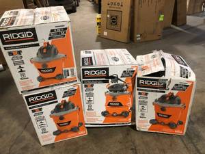 lot 23 image: Lot of Assorted Ridgid WetDry Shop Vacs Various Models and Conditions Customer Returns See Pictures