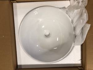 lot 28 image: Classe 16 in. Ceramic Sink in Shiny White by Swiss Madison   Customer Returns See Pictures