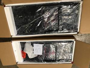 lot 32 image: Lot of 2  Gymax Set of 4-Bar Stools 25 in. Counter Height Barstool Pub Chair Rubber Wood Black     Customer Returns See Pictures