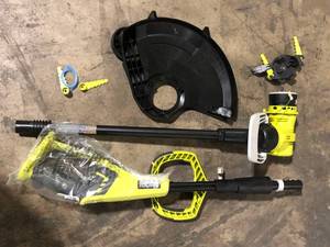 lot 39 image: RYOBI ONE 18V 13 in. Cordless Battery String TrimmerEdger (Tool Only) Customer Returns See Pictures