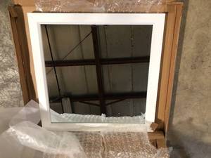 Amanti Art Blanco White 30 in. W x 30 in. H Non-Beveled Wood Bathroom Wall Mirror in White   Customer Returns See Pictures