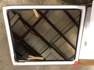 Medium Square White Contemporary Mirror (36 in. H x 36 in. W) Customer Returns See Pictures