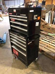 27 in. W x 18 in. D Standard Duty 11-Drawer Tool Chest Combo and Top Tool Cabinet Combo in Black No Key  Customer Returns See Pictures