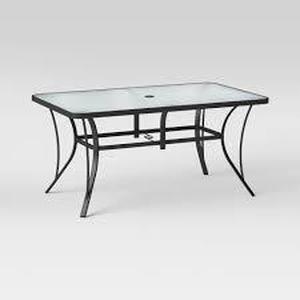 lot 4 image: Room Essentials 6 Person Glass Rectangle Patio Dining Table