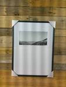 lot 189 image: 18 x 24 B&W Layered Landscape Weighted Mat Framed Wall Print - Threshold