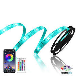 lot 93 image: Tzumi Aura LED ColorStrip Wi-Fi with App, 6.5 ft. Trimmable RGB Tape Light