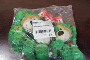 lot 241 image: Kong Holiday Wild Knots Bear Dog Squeak Toy Medium Green Christmas - 3 Pack