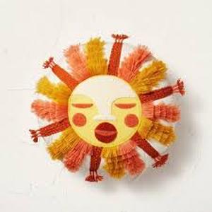 lot 260 image: Fringed and Embroidered Sun Round Throw Pillow Gold - Opalhouse designed with Jungalow