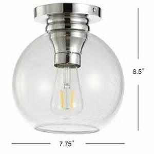 lot 309 image: Atlas 7.75 MetalGlass Led Flush Mount