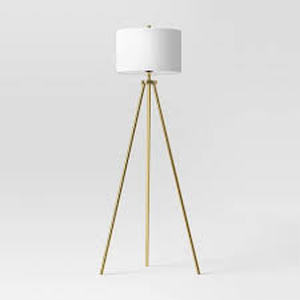 lot 317 image: Ellis Tripod Floor Lamp Brass - Threshold