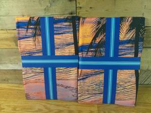 lot 268 image: Set of 2 Whitley Willows Microfiber BEACH TOWEL 35x70 Palm Beach Sunset
