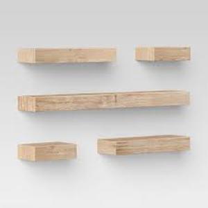 lot 323 image: Set of 5 Wall Shelf Natural - Threshold
